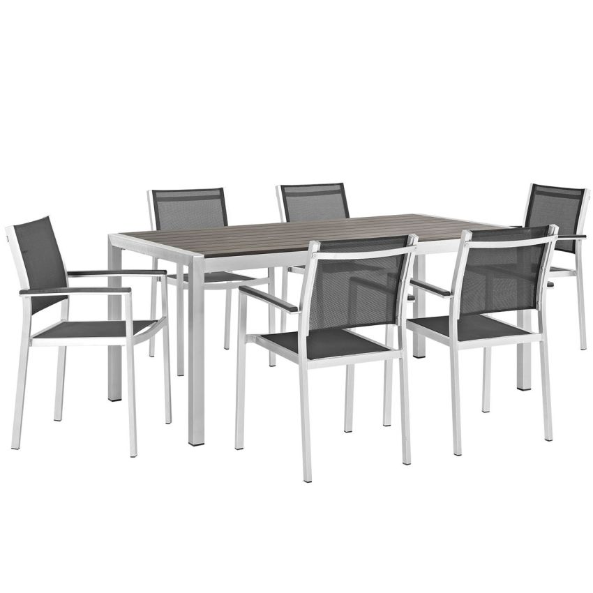 Shore 7 Piece Outdoor Patio Aluminum Dining Set B
