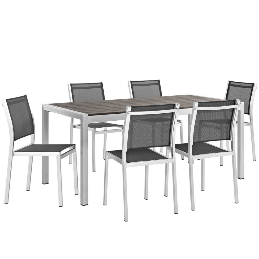 Shore 7-Piece Outdoor Patio Aluminum Dining Set A