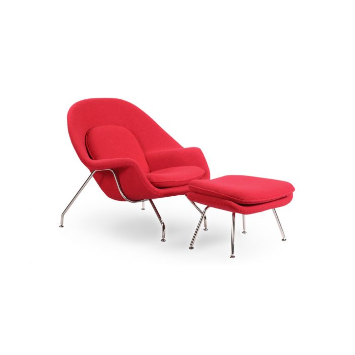 Womb Chair & Ottoman red